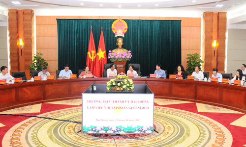 Lãnh đạo Thành ủy Hải Phòng làm việc với Tập đoàn Geleximco
