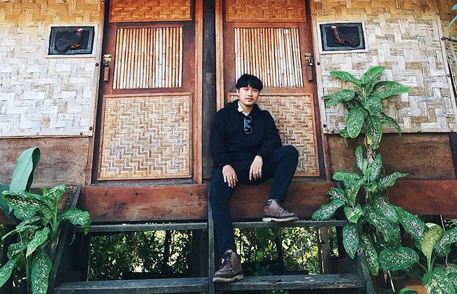 Sinh viên Phạm Quang Luận trong một lần đi thực tế tại Quảng Nam