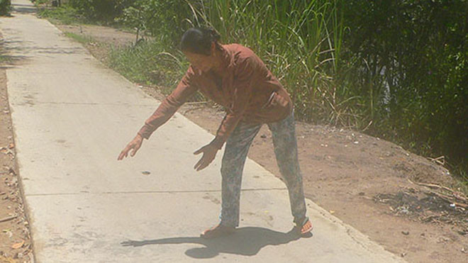 Vị trí anh Đặng Văn Sáng bị Vũ Văn Bảy dùng búa đập chết