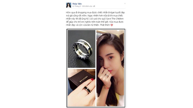 Chia sẻ trên trang cá nhân của ca sĩ Thủy Tiên đang bị cộng đồng "ném đá".