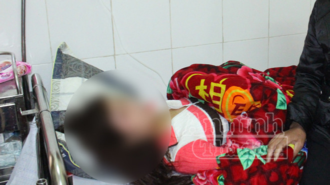 Chị T. đang điều trị tại bệnh viện 