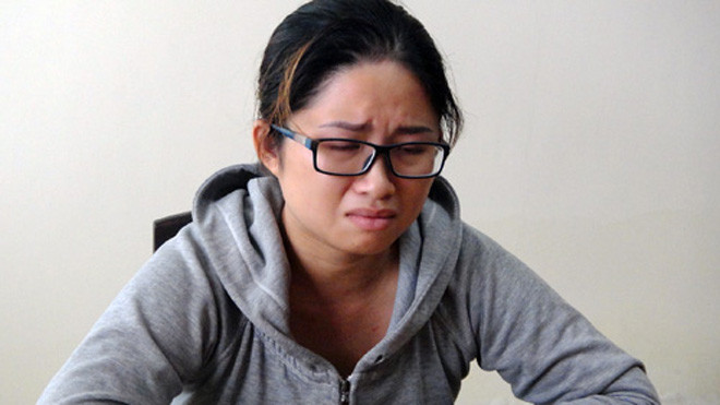 Lê Thị Bích Trâm tại cơ quan công an. Ảnh: Hồng Phúc