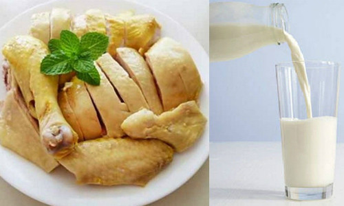Không nên ăn kết hợp thịt gà với sữa. Ảnh: L.N
