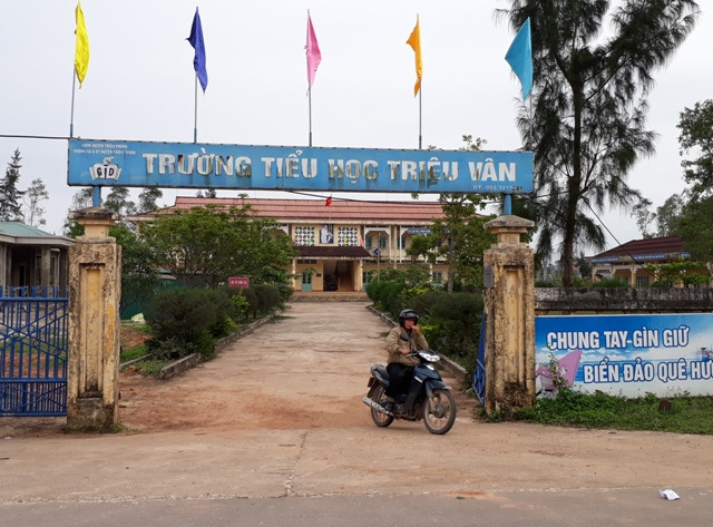 Trường Tiểu học Triệu Vân, nơi xảy ra nghi án hiệu trưởng "ỉm" tiền ủng hộ học sinh. Ảnh: Ngọc Vũ