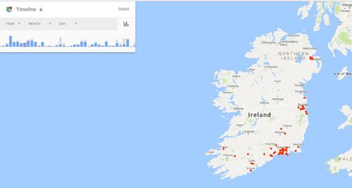 Lịch sử vị trí của người dùng được Google ghi lại.