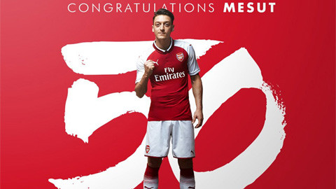 Ngôi sao Oezil phá kỷ lục của huyền thoại Cantona ở Premier League