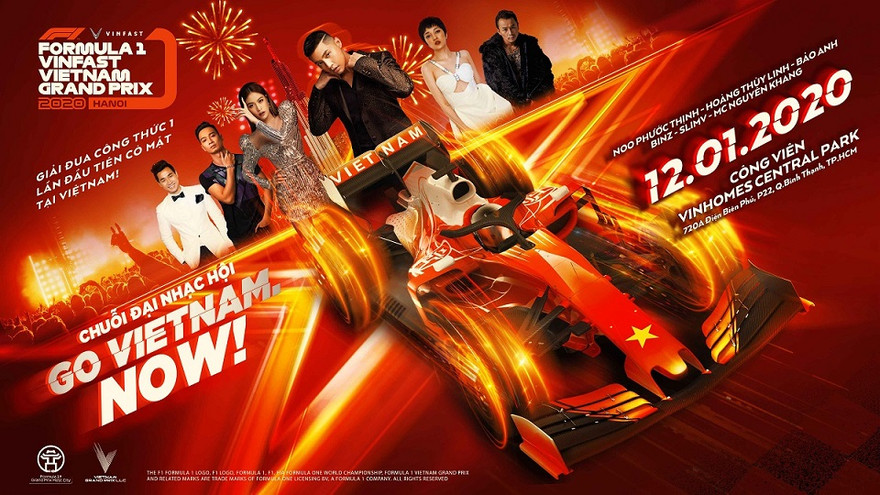 Chuỗi đại nhạc hội “Formula 1 VinFast Vietnam Grand Prix – Go Vietnam Now!” quy tụ hàng loạt các ngôi sao nổi tiếng trong giới giải trí, hứa hẹn mang đến không khí lễ hội đúng chất của một sự kiện F1 thu nhỏ