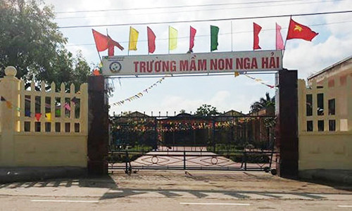 Trường Mầm non Nga Hải, nơi xảy ra vụ việc. Ảnh: Lam Sơn.