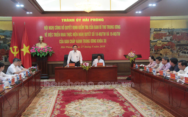 Công bố Quyết định kiểm tra công tác tổ chức, cán bộ tại Hải Phòng