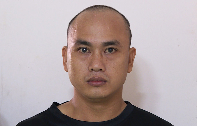 Văn Đình Luân tại Công an thị xã Phú Mỹ. Ảnh: Quang Bình.