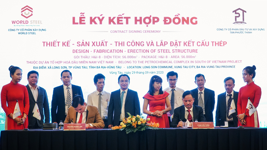 Lễ ký kết hợp tác thiết kế - sản xuất - thi công gói thầu trị giá 10 triệu USD tại dự án Hóa lọc dầu Long Sơn diễn ra tại Khách sạn Imperial Vũng Tàu