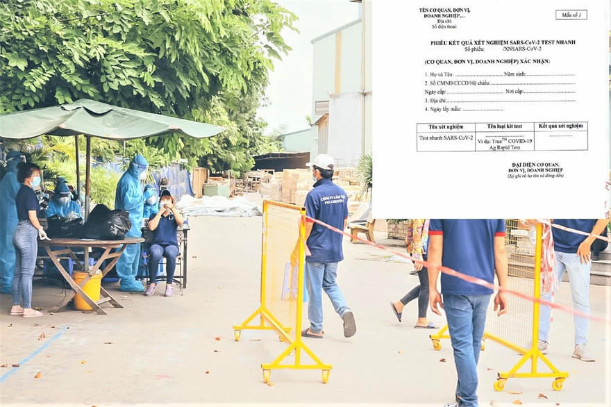 Bình Dương: Doanh nghiệp tự xét nghiệm, cấp chứng nhận cho người lao động thông hành