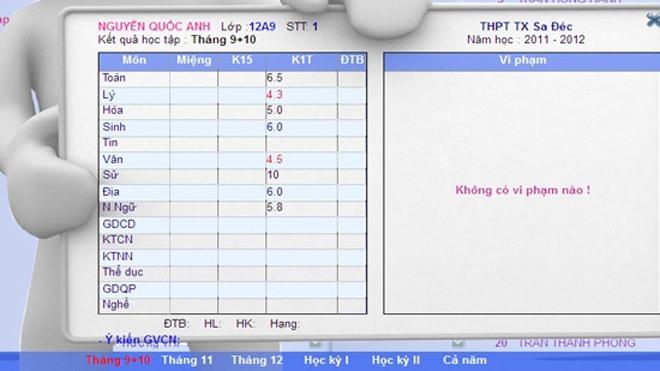 Phần mềm sổ điểm điện tử của Hà Nội được phản ảnh gặp nhiều lỗi, gây khó khăn khi nhập điểm