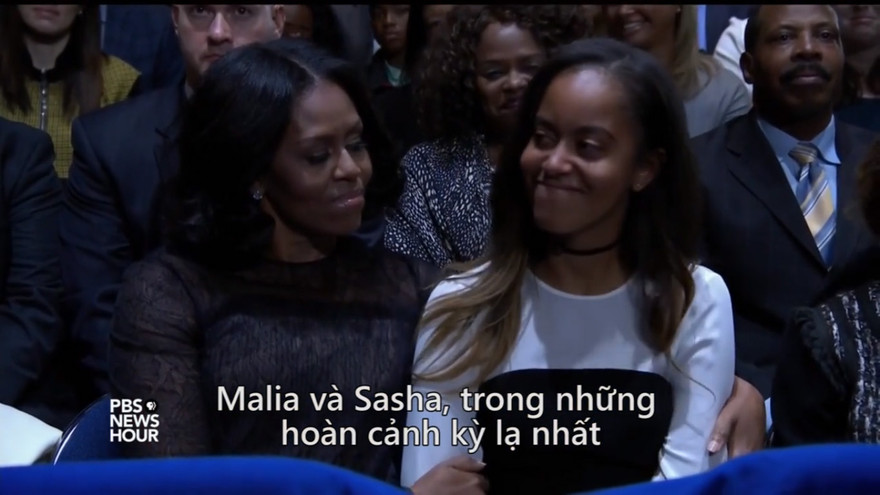 Con gái Obama khóc trong bài diễn văn của cha