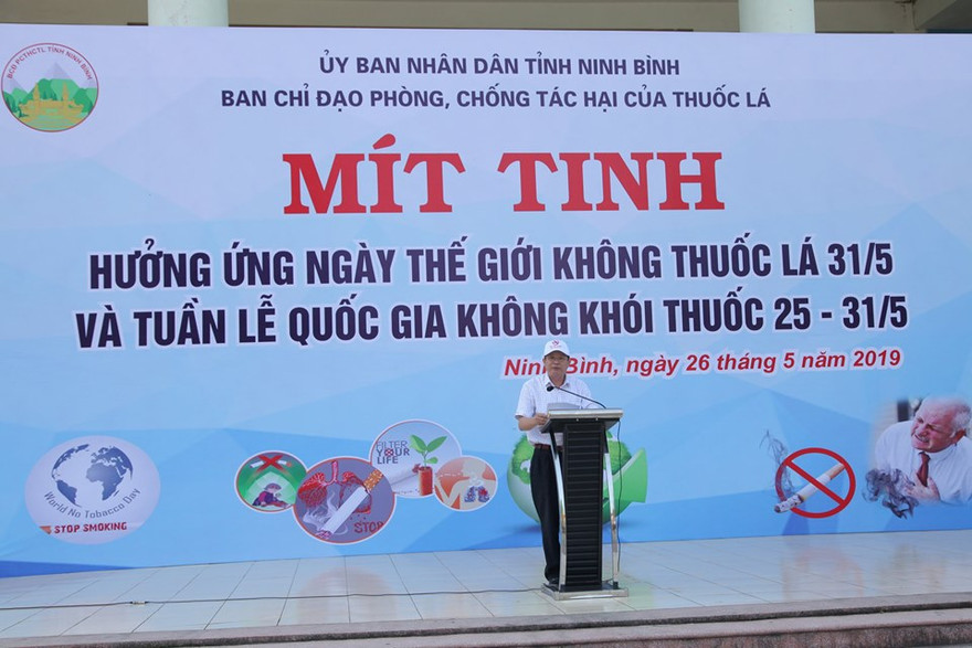 Ninh Bình: Mít tinh hưởng ứng Ngày thế giới không thuốc lá 31/5 