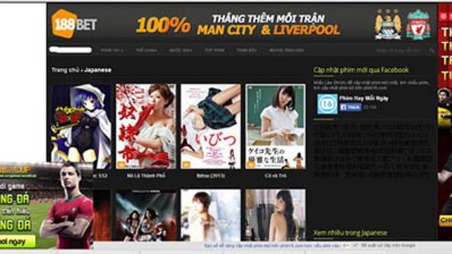 Một trang web đen khá phổ biến với những hình ảnh đồi trụy, kèm theo đó là những lời mời chào, môi giới mại dâm