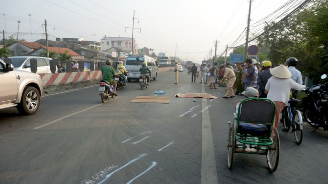 Hiện trường vụ tai nạn.
