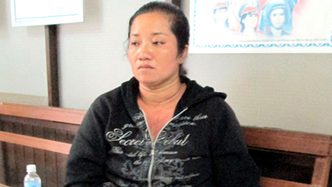 Bà Hường tại cơ quan công an. Ảnh: Xuân Mai