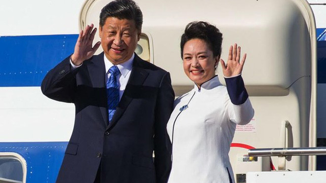 Chủ tịch Tập Cận Bình và phu nhân tại Mỹ (Ảnh: AFP)