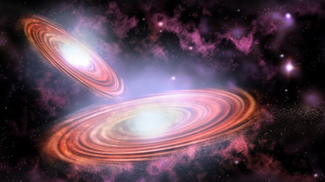 Mô phỏng hai hố đen. Ảnh: IB Times