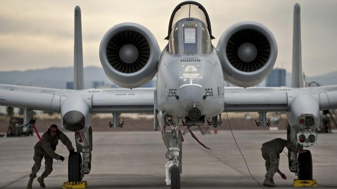 Máy bay Thần sấm A-10 tại căn cứ quân sự Nellis năm 2011 (Ảnh: IB Times)
