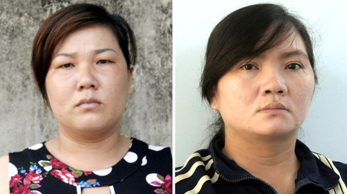 Phượng và Quá tại công an. Ảnh: X.N