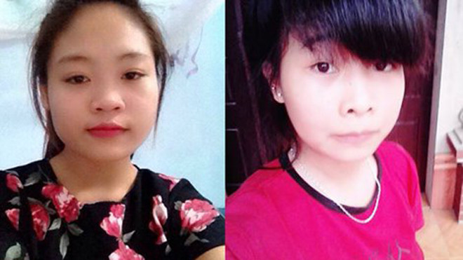  Hai nữ sinh Trâm (ảnh trái) và Hoàn (ảnh Phải) cùng mất tích bí ẩn.