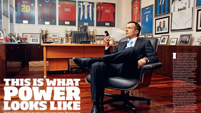 Mendes chỉ cần ngồi trong văn phòng của ông, nhưng vẫn vươn dài bàn tay đi khắp châu Âu thông qua mạng lưới cầu thủ mà ông là người đại diện, hoặc có tác động về quyền lợi.