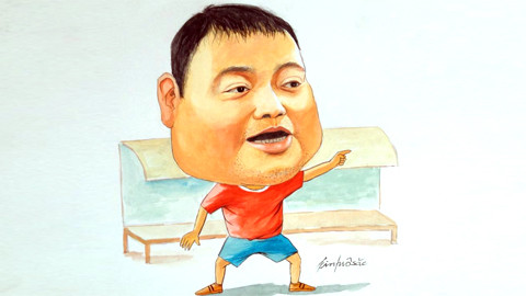 Bức chân dung hài mà CĐV Hải Phòng tặng HLV Trương Việt Hoàng - Ảnh: Facebook nhân vật