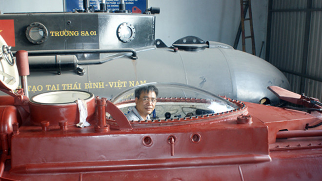 Tàu ngầm mới có thể lặn dưới bùn có kích thước tương đương với tàu Trường Sa 1. Ảnh: Nhân vật cung cấp
