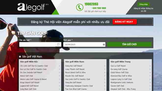 Ra mắt website đặt sân golf đầu tiên tại Việt Nam.