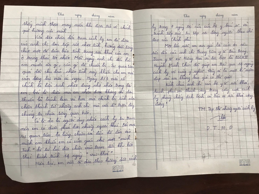 Bức thư lay động lòng người của cô gái đón sinh nhật trong khu cách ly