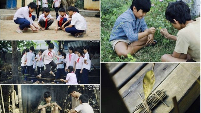 Những trò chơi dân gian quen thuộc được đạo diễn Victor Vũ lồng ghép trong Tôi thấy hoa vàng trên cỏ xanh, khiến người xem không khỏi bồi hồi khi nhớ lại.