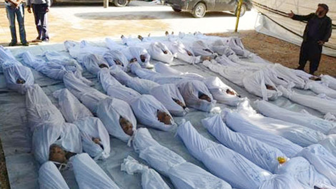 Một vụ tấn công vũ bằng vũ khí hóa học mà cả 2 phía, quân chính phủ Syria cùng phe nổi dậy do phương Tây hậu thuẫn cáo buộc lẫn nhau giết chết hàng trăm người dân vào năm 2014.