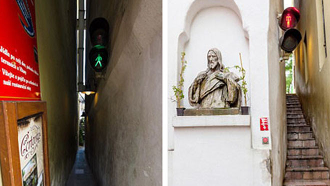 Những ai bị hội chứng “sợ không gian hẹp” sẽ muốn tránh xa con phố Vinarna Certovka bởi lòng phố chỉ rộng gần 50cm.