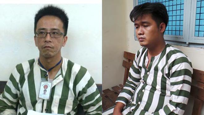 Yang Ti An và Sơn tại cơ quan điều tra. Ảnh: N.V