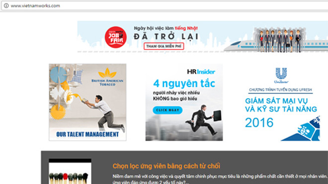 Vietnamworks là một trong những mạng tuyển dụng lớn nhất tại Việt Nam. 