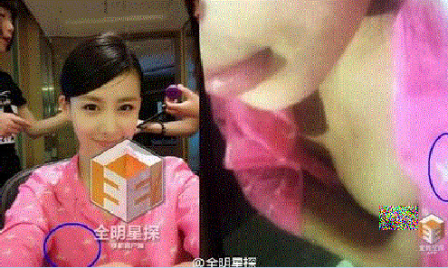 Các fan so sánh ảnh trang phục đời thường của Giả Thanh (trái) với hình ảnh trên mạng.