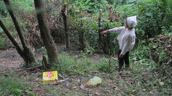 Hiện trường nơi phát hiện thi thể được cho là ông Đ.