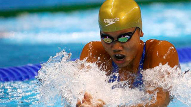 Ánh Viên sẽ có cơ hội đoạt thêm huy chương trên đường bơi chung kết 200m tự do tối nay. Ảnh: Đức Đồng. 