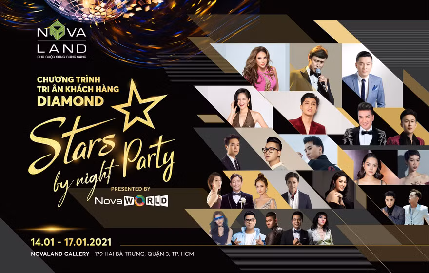 Dạ tiệc Ngôi Sao (Stars by Night Party) sẽ diễn ra từ 14 – 17/1 tại Novaland Gallery