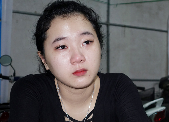 Nữ tiếp viên tại cơ quan điều tra. Ảnh: Công an An Giang.