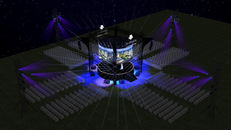 “The Symphony Of Love” được thể hiện độc đáo với sân khấu trung tâm, màn led hình vòng cung chân thực và sống động 