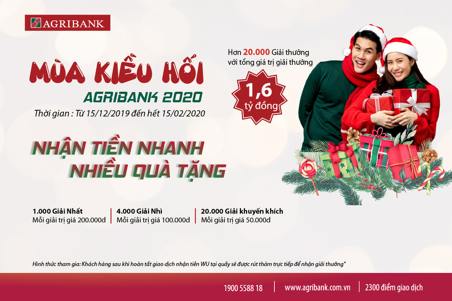 Mùa kiều hối Agribank, nhận tiền nhanh nhiều quà tặng