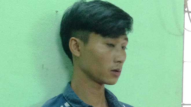  Nghi can Quốc tại cơ quan điều tra. Ảnh CA cung cấp