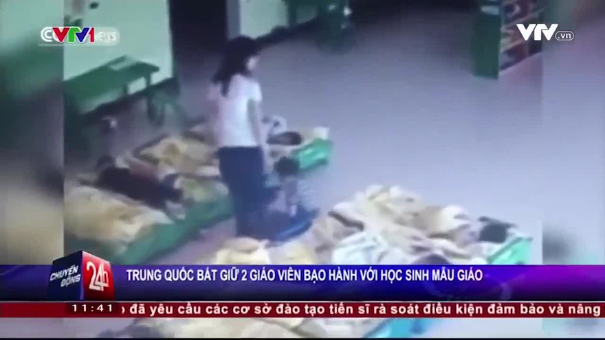 Camera ghi cảnh giáo viên đánh đập liên tiếp học sinh mẫu giáo