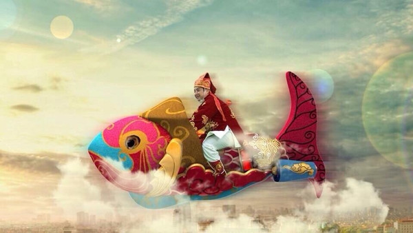 Những hình ảnh lung linh cảnh Táo quân cưỡi cá chép lên chầu trời sau khi lên sóng.