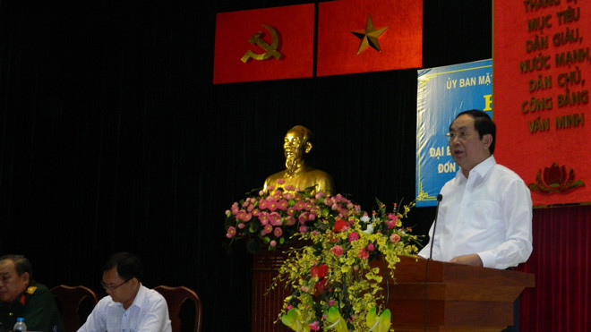 Chủ tịch nước Trần Đại Quang tiếp xúc cử tri quận 3 sáng nay 10/5 