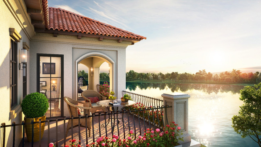 Sự kết hợp giữa cây xanh và mặt nước tạo nên không gian sống xanh đích thực