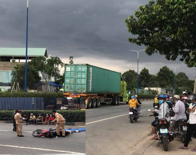 Va chạm với xe container, hai người đàn ông chết tại chỗ